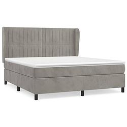 Foto van The living store boxspringbed - comfort - bed - 203 x 183 x 118/128 cm - fluweel - pocketvering - middelharde