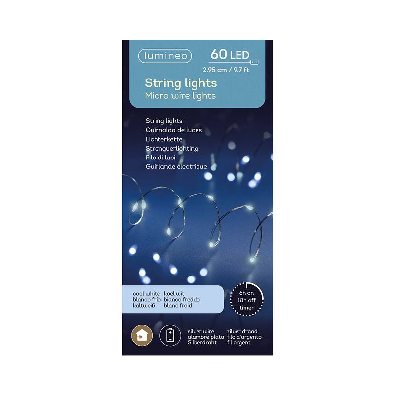 Foto van Lumineo - micro stringlights l295cm-60l kl.wt kerst