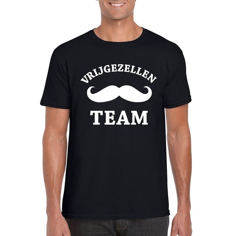 Foto van Vrijgezellenfeest team t-shirt zwart heren - vrijgezellen shirt m