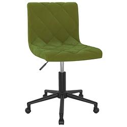 Foto van The living store draaistoelen eetkamerstoelen - 40x43x(76-87.5)cm - lichtgroen - zwart staal