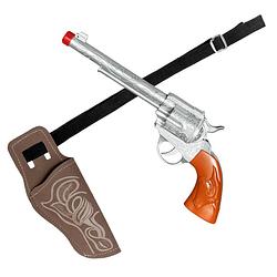 Foto van Verkleed cowboy holster met een revolver/pistool voor volwassenen - verkleedattributen