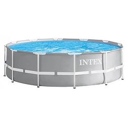 Foto van Intex opzetzwembad met pomp 26732gn prism 549 x 122 cm grijs