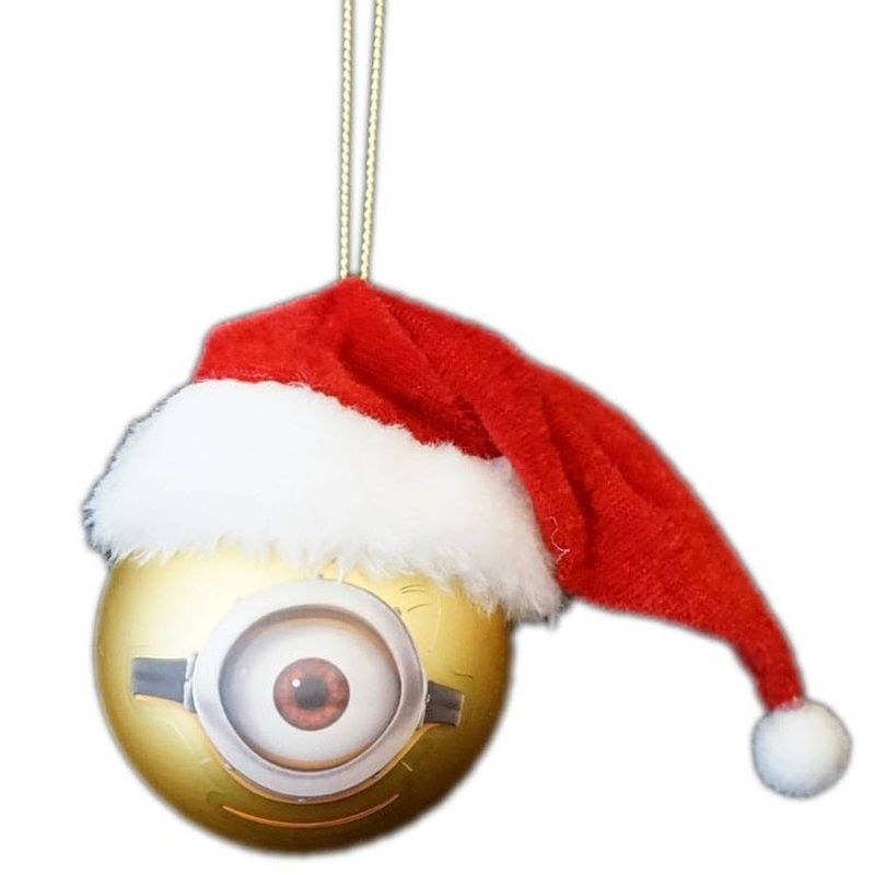 Foto van The minions kerstballen van kunststof minion carl 1x - kerstbal