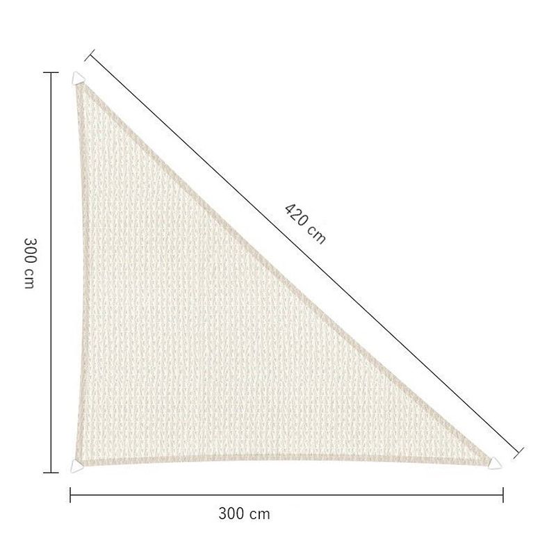 Foto van Sunfighter s 90 graden driehoek 3x3x4,2 wit met bevestigingsset