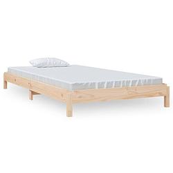 Foto van The living store stapelbaar bedframe - massief grenenhout - 206.5 x 96.5 x 22 cm - eenvoudig tijdloos ontwerp