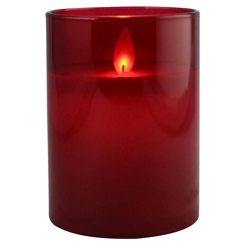 Foto van Magic flame - led kaars wax glas 10cm tango rood