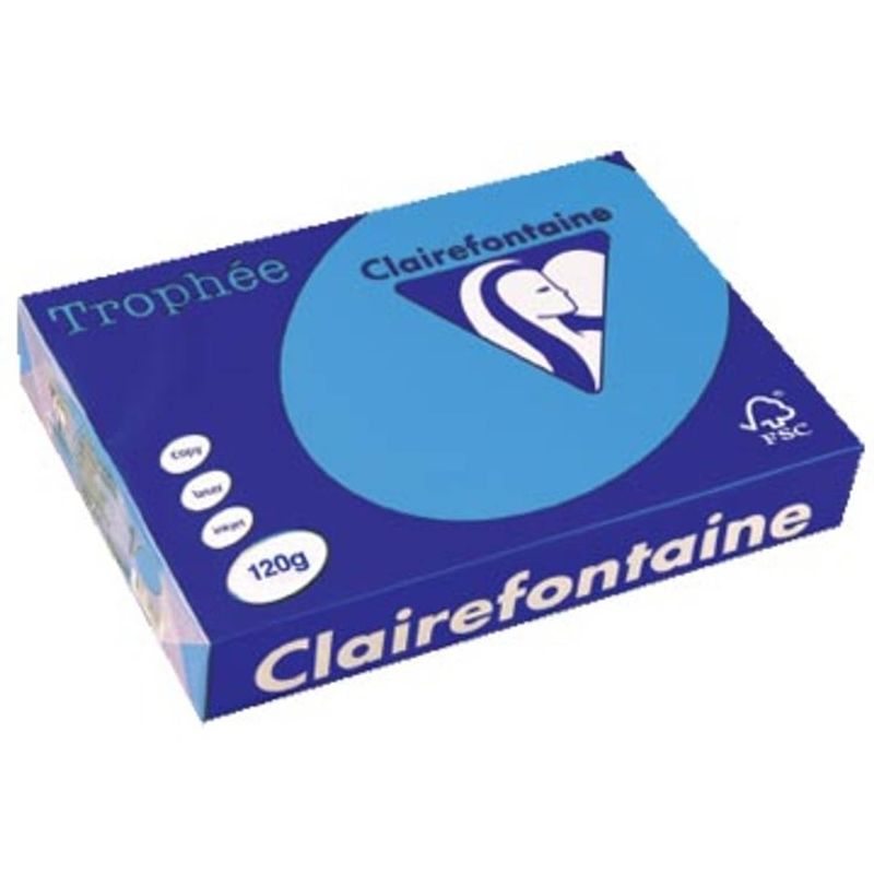 Foto van Clairefontaine trophée intens a4 koningsblauw, 120 g, 250 vel