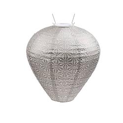 Foto van Lumiz solar lampion sashiko balloon - 30 cm - licht taupe