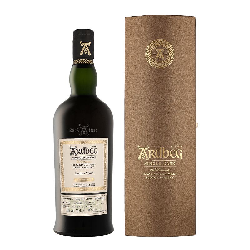 Foto van Ardbeg 21 years single cask 1565 oloroso 70cl whisky + giftbox