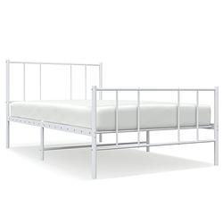 Foto van The living store bedframe klassiek - 207 x 85 x 90 cm - robuust metaal - wit