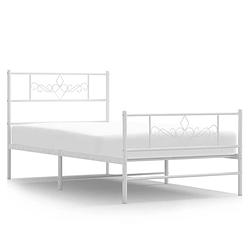 Foto van Vidaxl bedframe met hoofd- en voeteneinde metaal wit 80x200 cm