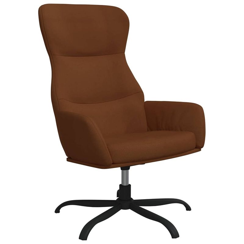 Foto van The living store fauteuil bruin kunstsuède - dik gevoerd - 70 x 77 x 94 cm - 360° draaibaar