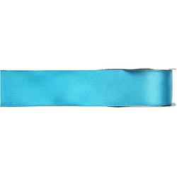 Foto van 1x hobby/decoratie turquoise satijnen sierlinten 1,5 cm/15 mm x 25 meter - cadeaulinten