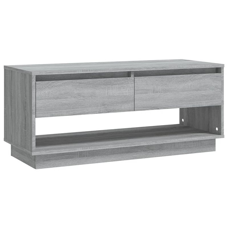 Foto van The living store tv-meubel - grijs sonoma eiken - 102 x 41 x 44 cm - 2 lades