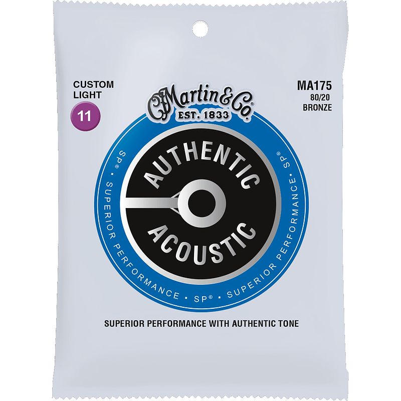 Foto van Martin strings ma175 authentic acoustic sp 80/20 bronze