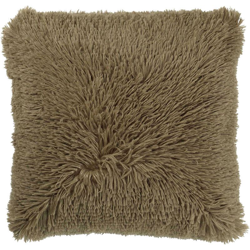 Foto van Dutch decor fluffy - kussenhoes unikleur olijf 45x45 cm - groen - groen