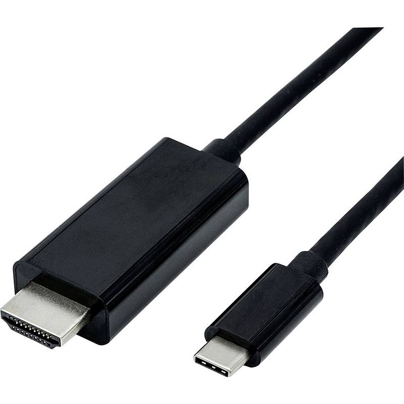 Foto van Roline usb-c® / hdmi adapterkabel usb-c® stekker, hdmi-a stekker 2.00 m zwart 11.04.5842 usb-c®-displaykabel