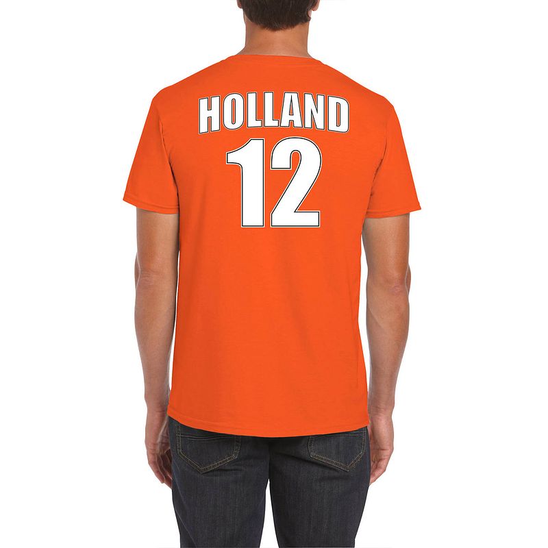 Foto van Holland shirt met rugnummer 12 - nederland fan t-shirt / outfit voor heren l - feestshirts