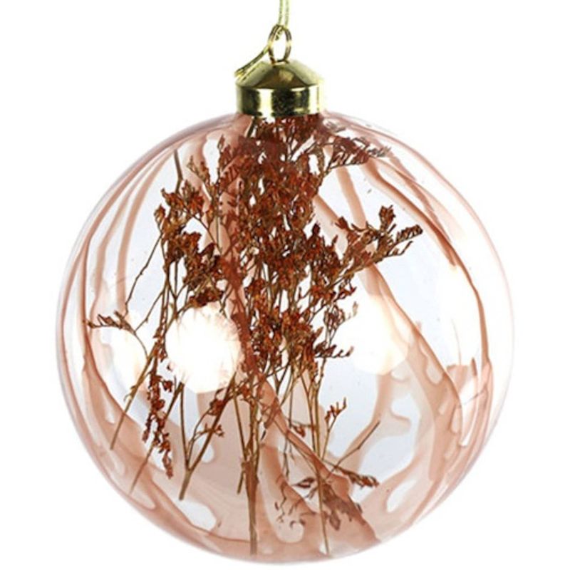 Foto van Non-branded kerstbal natur 8 cm glas bruin