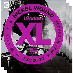 Foto van D'saddario exl120-3d snaren voor elektrische gitaar (3 sets)