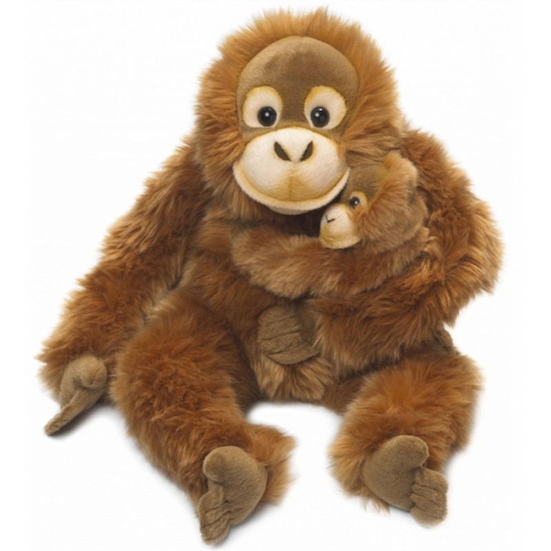 Foto van Wnf pluche orang oetan knuffel met baby 25 cm