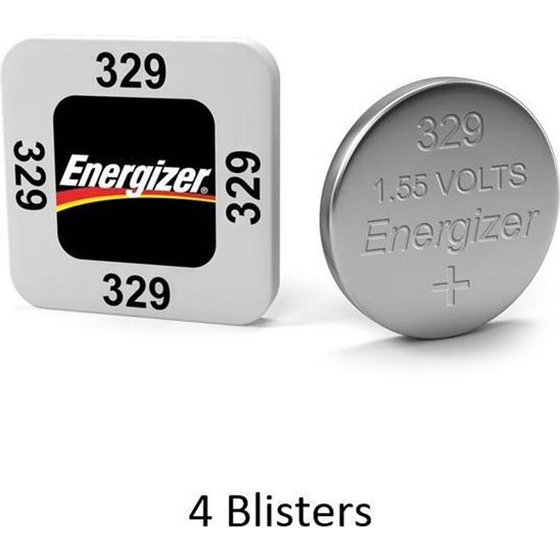 Foto van 4 stuks (4 blisters a 1 stuk) energizer zilver oxide knoopcel 329 ld 1.55v