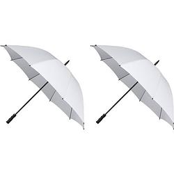 Foto van 2x golf stormparaplus wit windproof 130 cm - paraplu's
