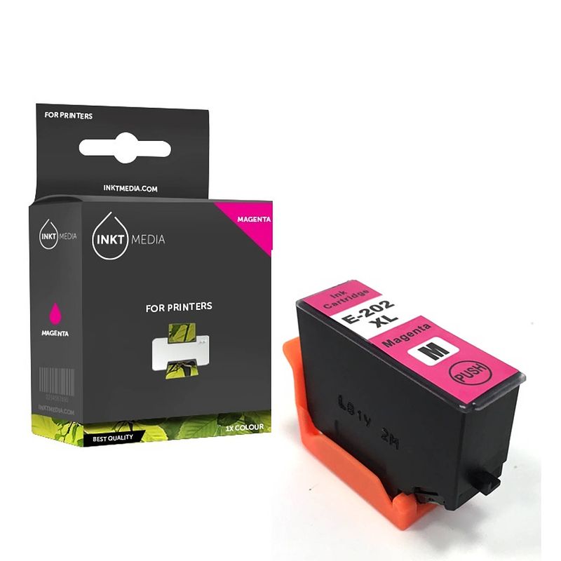 Foto van Inktmedia® -navulinkt - geschikt epson 202xl inktcartridge magenta hoge capaciteit - navul inkt - refill inkt