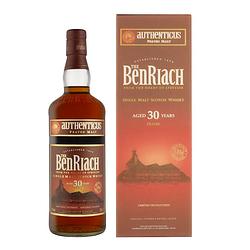 Foto van Benriach 30 years authenticus peated 70cl whisky + giftbox