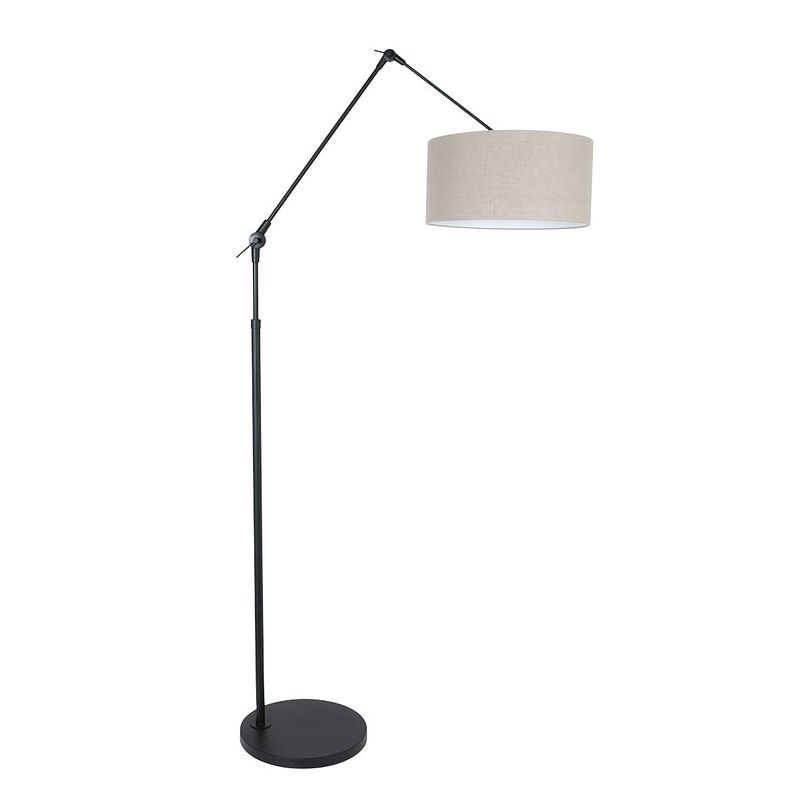 Foto van Steinhauer vloerlamp prestige chic 8113zw zwart kap grijs linnen