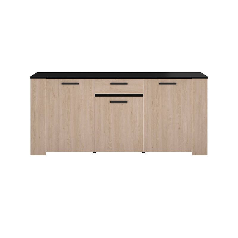 Foto van Helma buffet - brooklyn en black chene decor - 3 deuren + 1 lade - hedendaagse stijl - l 182 x d 40 x h 80 cm - parisot