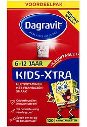 Foto van Dagravit kids-xtra multivitamine kauwtabletten framboos