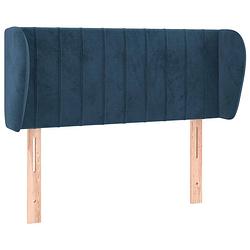 Foto van The living store hoofdeind donkerblauw 103x23x78/88cm - fluweel - verstelbare hoogte