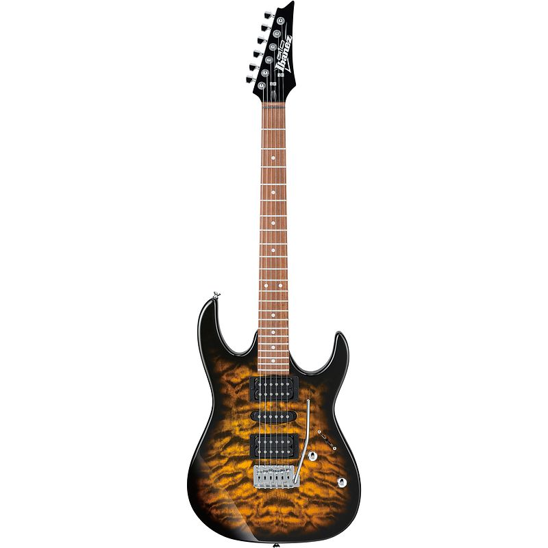 Foto van Ibanez grx70qa gio sunburst elektrische gitaar