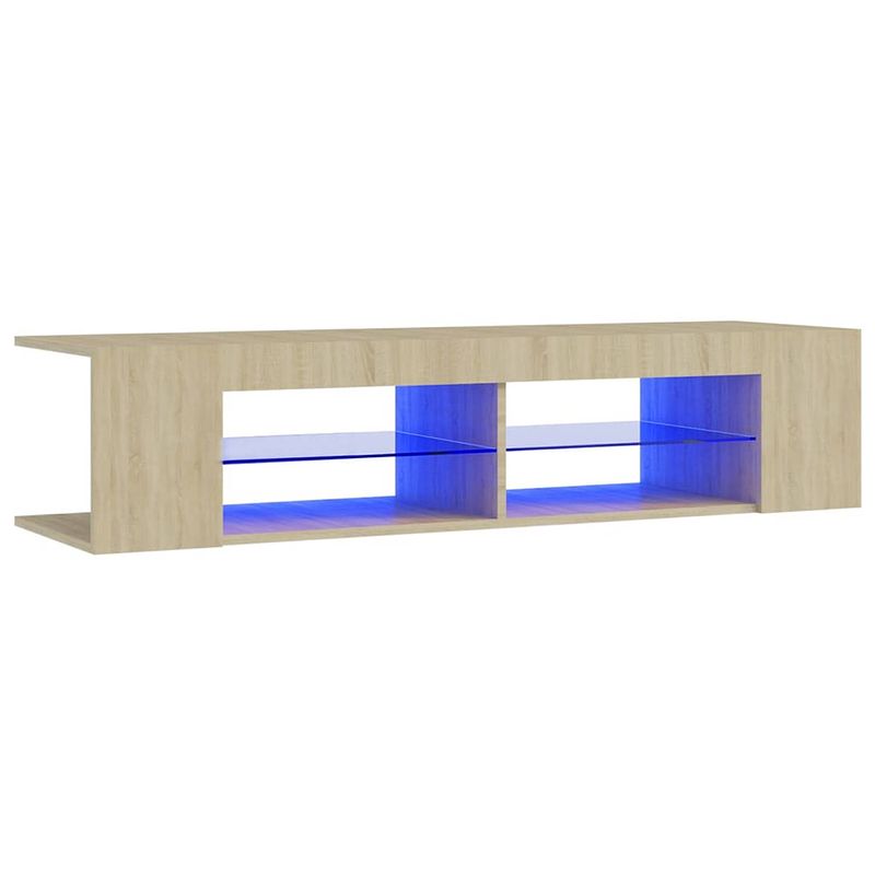 Foto van The living store tv-meubel met led-verlichting 135x39x30 cm sonoma eikenkleurig - kast