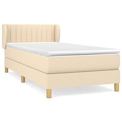 Foto van The living store boxspring met matras stof crèmekleurig 100x200 cm - bed