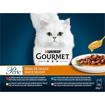 Foto van Purina ® gourmet perle sauce delight rund kip tonijn zalm 12 x 85g bij jumbo