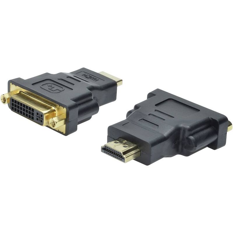 Foto van Digitus ak-330505-000-s hdmi / dvi adapter [1x hdmi-stekker - 1x dvi-bus 24+5-polig] zwart