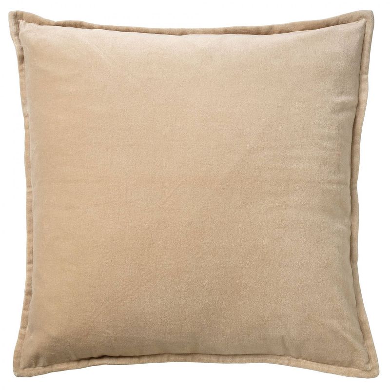 Foto van Casa di elturo velvet kussen effen - beige - xl 50 x 50 cm (incl. vulling)