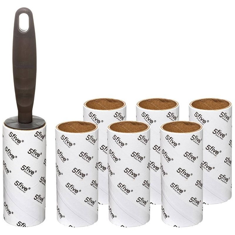 Foto van Kledingroller/kleefroller grijs 21 cm 10 vellen met 6 extra rollen - kledingborstels