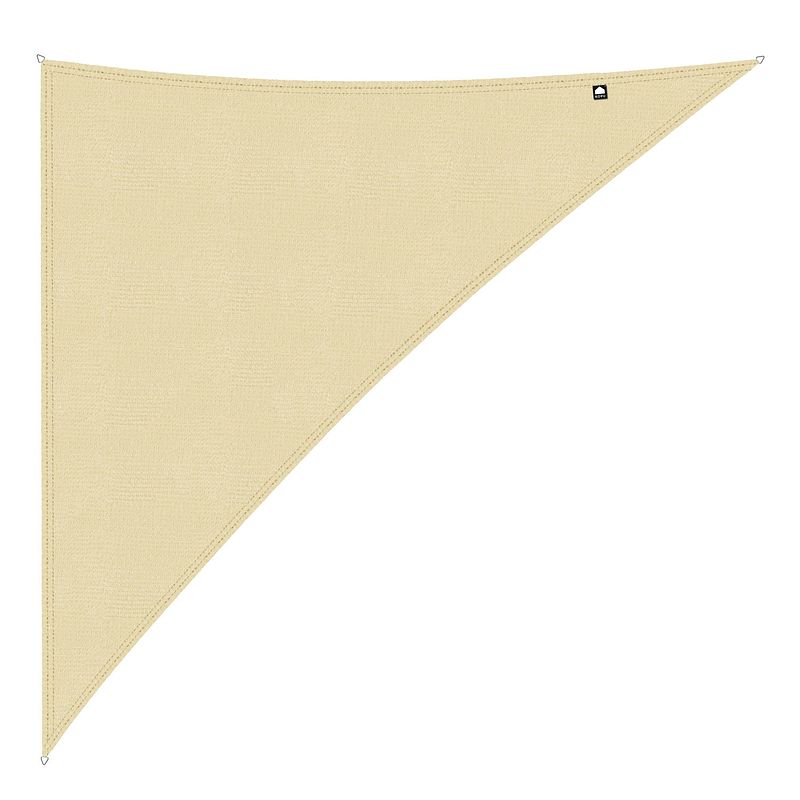 Foto van Kopu® schaduwdoek driehoek 3x4x5 mtr 280 grams waterdoorlatend - creme