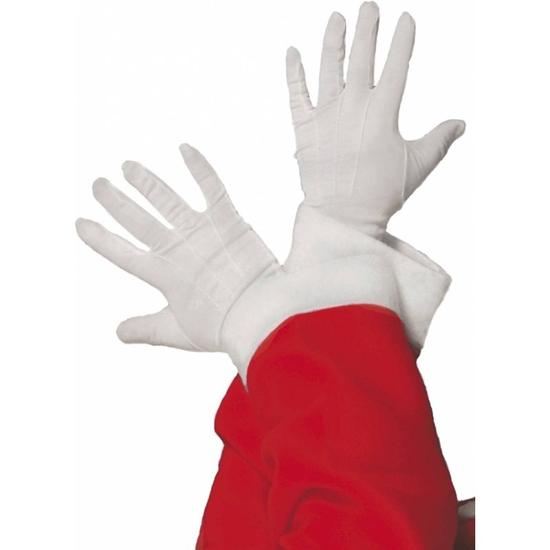 Foto van Witte kerstman handschoenen kort - kerst kostuums