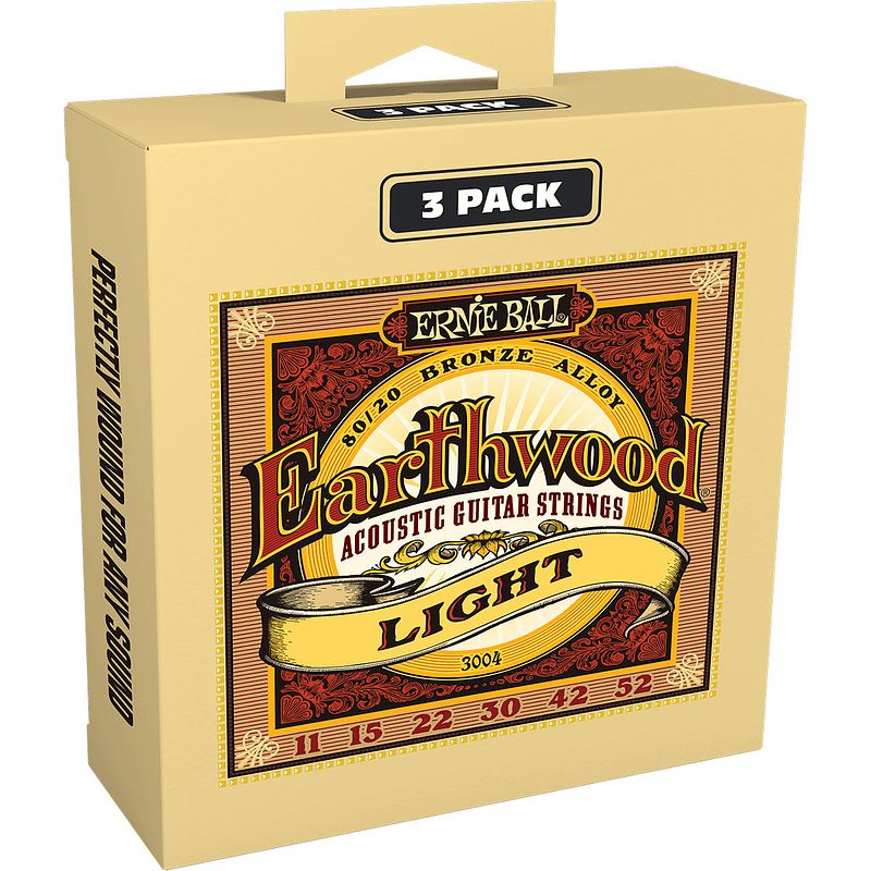 Foto van Ernie ball 3004 earthwood light akoestische snaren brons 3-pack