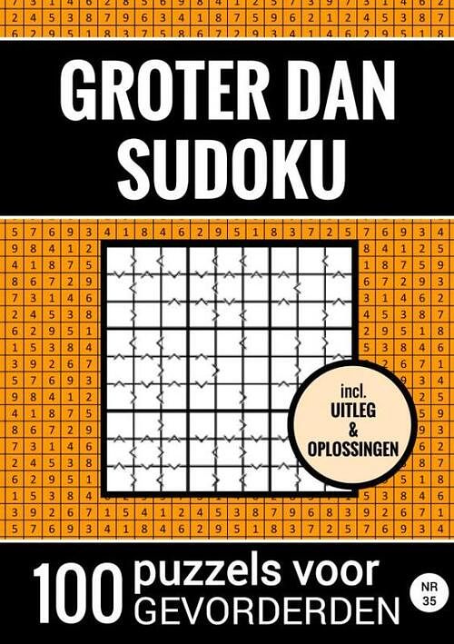 Foto van Groter dan sudoku - 100 puzzels voor gevorderden - nr. 35 - sudoku puzzelboeken - paperback (9789464801156)