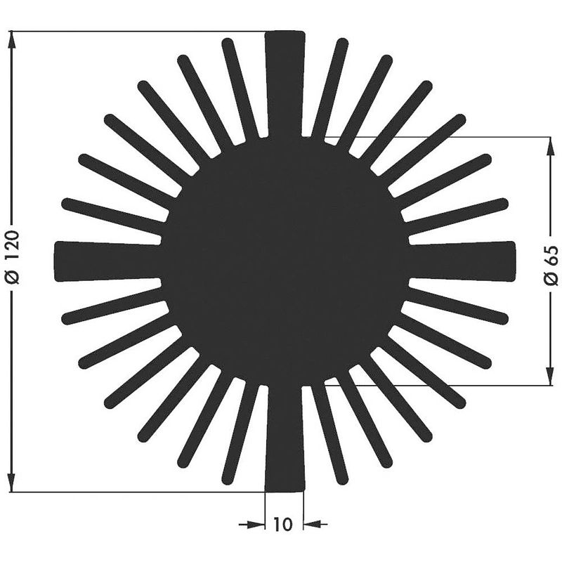 Foto van Fischer elektronik sk 599 20 sa led-koellichaam 2.1 k/w (ø x h) 120 mm x 20 mm