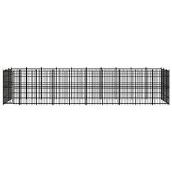 Foto van The living store hondenkennel - gepoedercoat staal - 960 x 288 x 200 cm - zwart