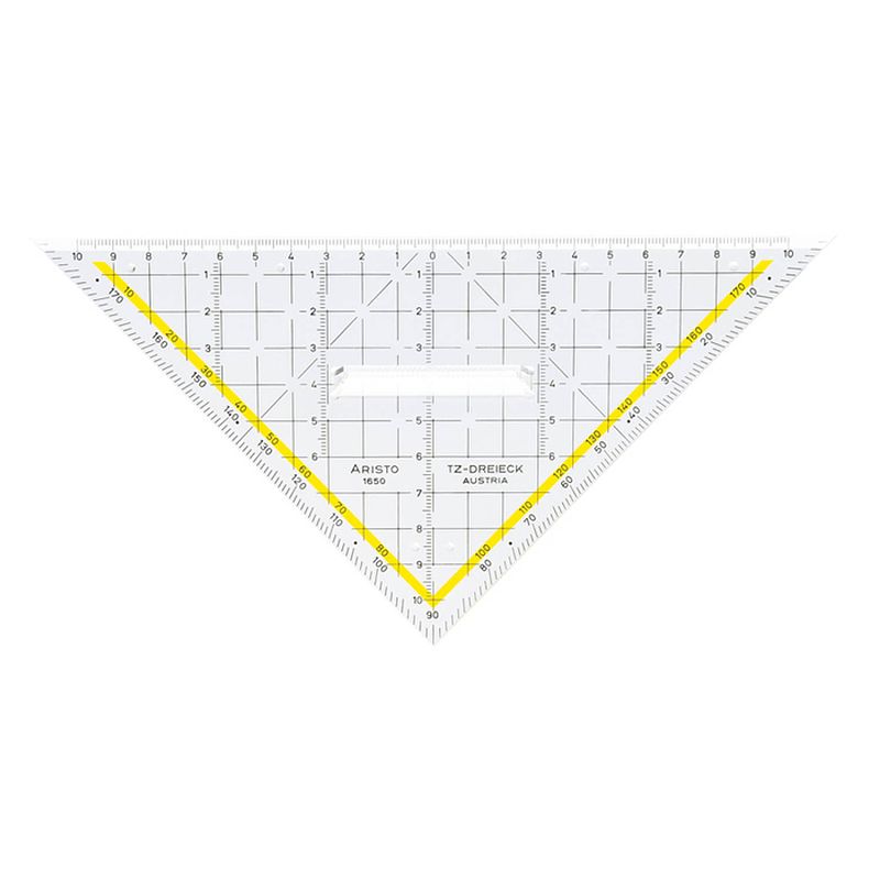 Foto van Tekendriehoek aristo 22,5 cm met greep