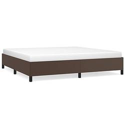 Foto van The living store bedframe kunstleer bruin 200x200 cm - bed