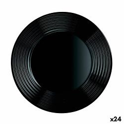 Foto van Platt tallrik luminarc harena zwart glas (25 cm) (24 stuks)