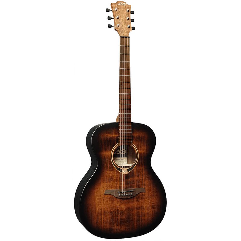 Foto van Lag guitars tramontane 70 t70a black & brown akoestische westerngitaar